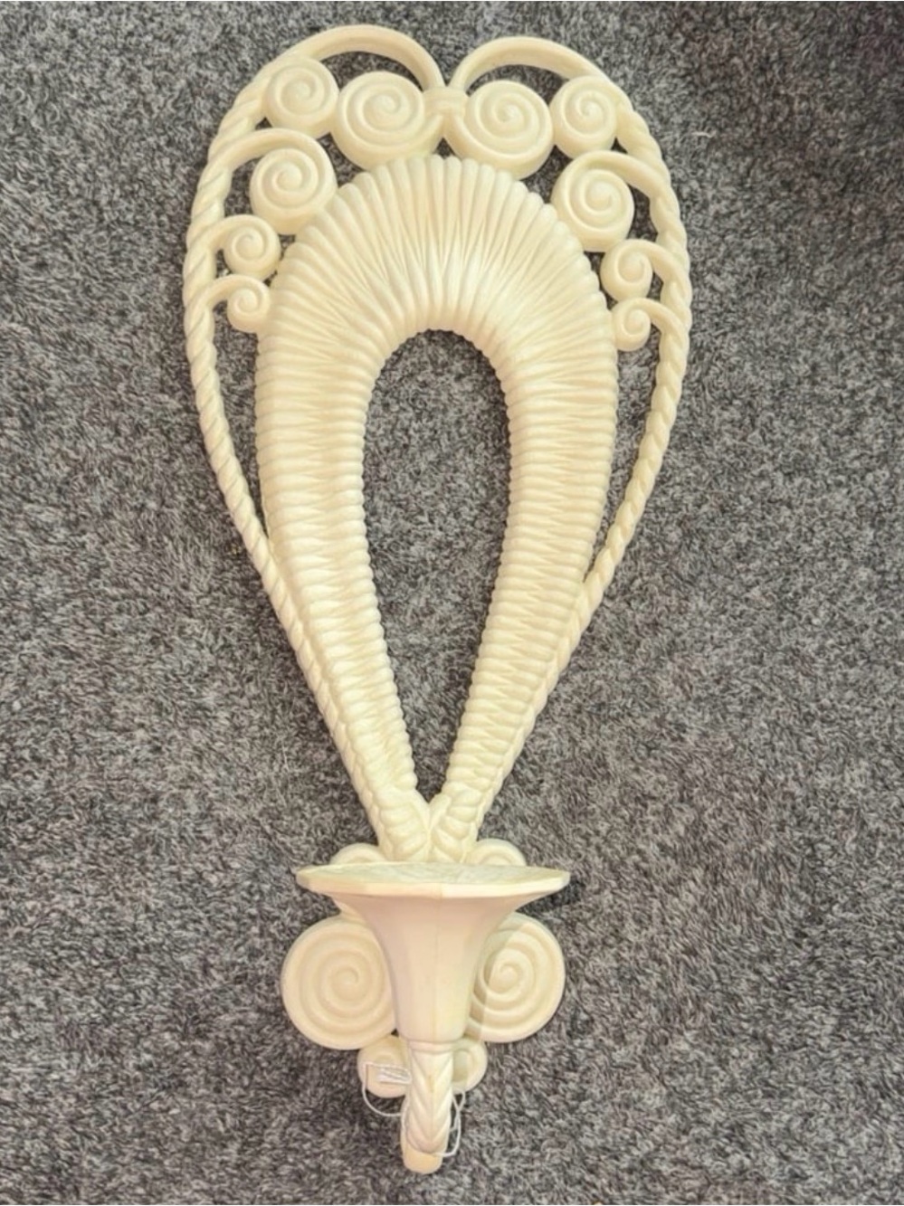 Vintage 1970’s Burwood Wall Scone - White Faux Wicker Design